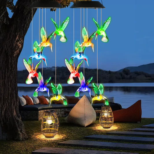 2Pcs Solar Hummingbird