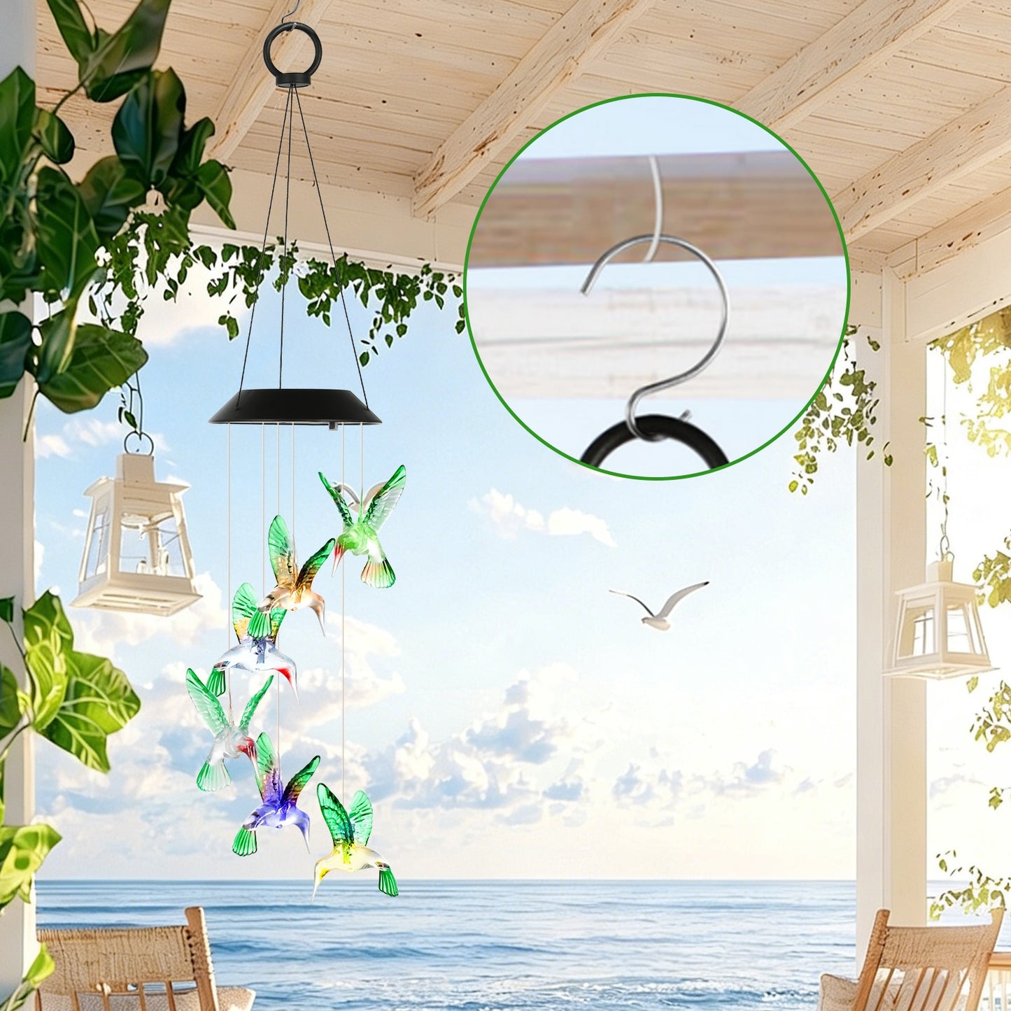 2Pcs Solar Hummingbird