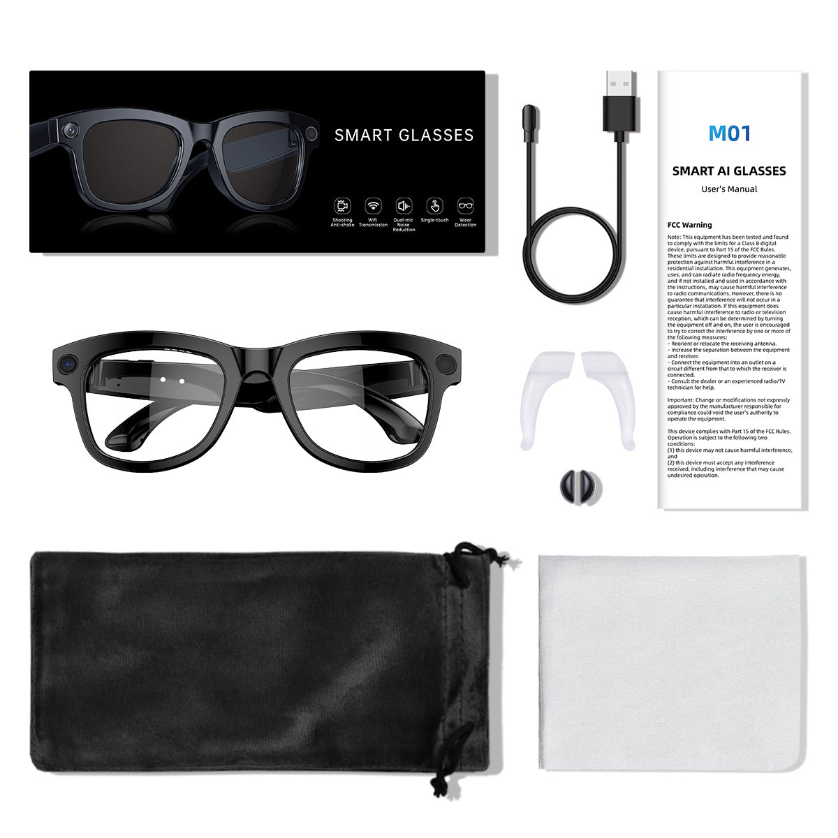 M01 HD Camera Smart Glasses