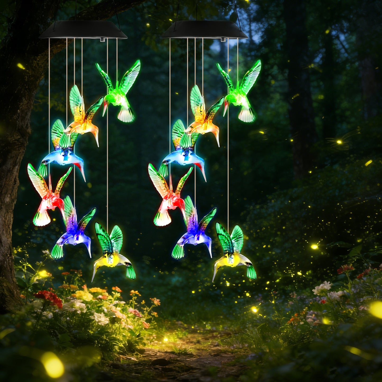 2Pcs Solar Hummingbird